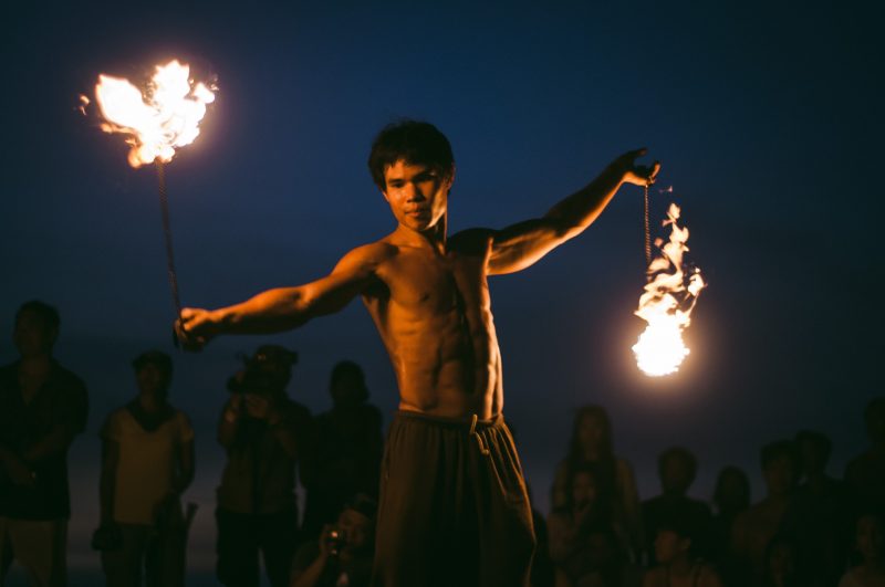 Fire dancer Ron Suksawang of Samui Circus Studio based in Thailand (Photo by Mike Alegado)