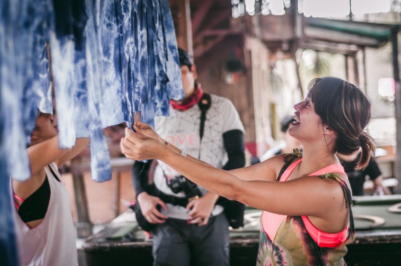 A workshop on shibori or the Japanese technique of tie-dyeing was taught by Luisa Jimenez of local clothing brand World of Patterns 